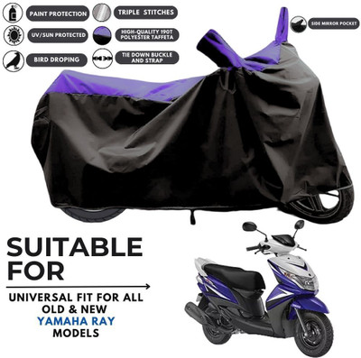 MADAFIYA Two Wheeler Cover for Yamaha(Ray Z BS6, Black, Purple)