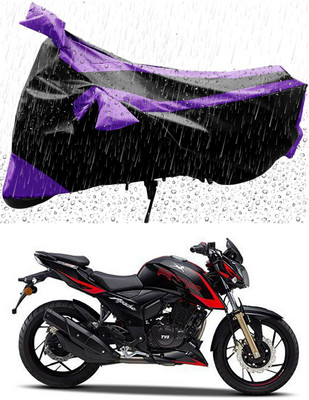 Mdstar Waterproof Two Wheeler Cover for TVS(Apache RTR 200 4V, Purple, Black)