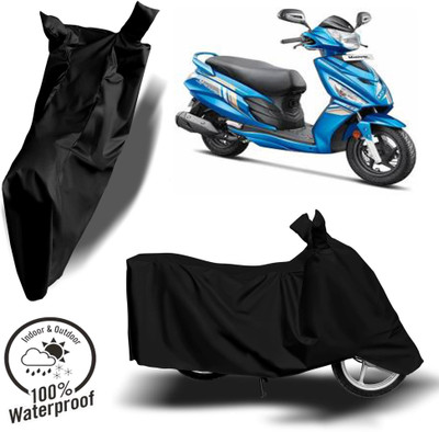 ROYAL AUTO MART Waterproof Two Wheeler Cover for Mahindra(Kine, Black)