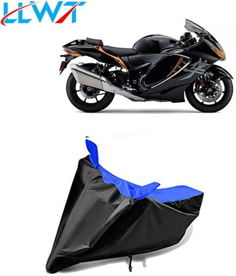 DeepShakshi AUTOMOTIVE Waterproof Two Wheeler Cover for Suzuki(Hayabusa, Black, Blue)