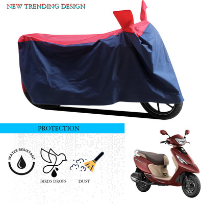 ANTHUB Waterproof Two Wheeler Cover for TVS(Scooty Zest 110, Black, Red)