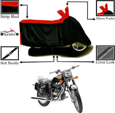 KEDIT Two Wheeler Cover for Royal Enfield(350 BS6, Red, Black)