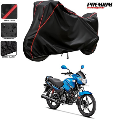 DeepShakshi AUTOMOTIVE Two Wheeler Cover for Hero(Glamour Programmed FI BS6, Black, Red)