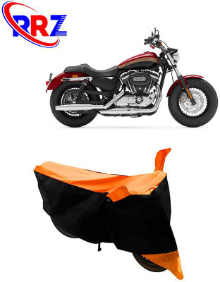 RRZ Waterproof Two Wheeler Cover for Harley Davidson(1200 Custom, Black, Orange)