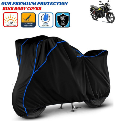 Delphinium Waterproof Two Wheeler Cover for Honda(SP 125, Black, Blue)