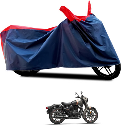 PAGORA Waterproof Two Wheeler Cover for Royal Enfield(Classic Stealth Black, Black, Red)