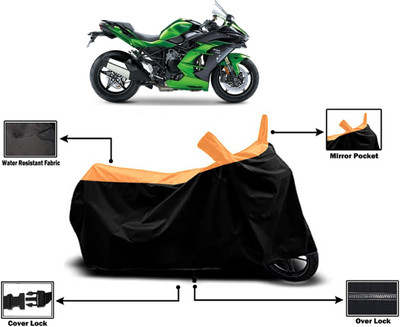 Amexride Two Wheeler Cover for Kawasaki(Ninja H2 SX, Orange)