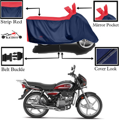 KEDIT Two Wheeler Cover for Hero(Splendor, Red, Blue)