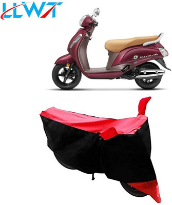 DeepShakshi AUTOMOTIVE Waterproof Two Wheeler Cover for Suzuki(New Access 125, Black, Red)