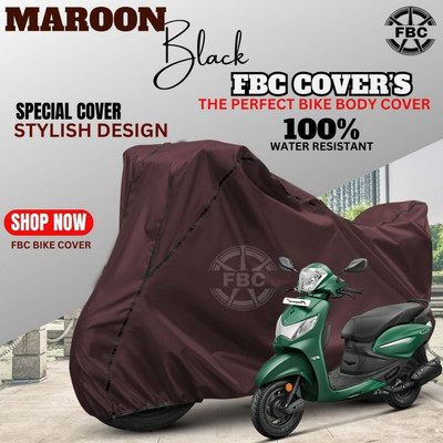FBC Waterproof Two Wheeler Cover for Hero(Pleasure, Maroon)