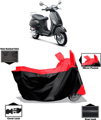 Amexride Two Wheeler Cover for Vespa(Vespa VXL 125, Red)