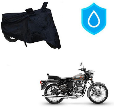 DeepShakshi AUTOMOTIVE Waterproof Two Wheeler Cover for Royal Enfield(Bullet 500, Black)