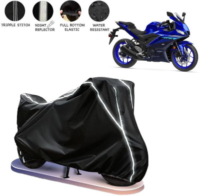 AutoGalaxy Two Wheeler Cover for Yamaha(YZF R3, Black, White)