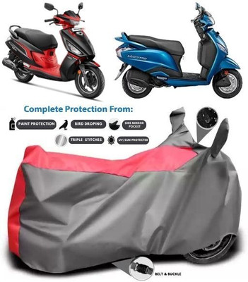 ZAQE Two Wheeler Cover for Hero(Maestro Edge, Grey, Red)