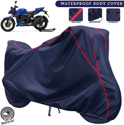 MADAFIYA Two Wheeler Cover for TVS(Apache RTR 200 Fi E100, Blue, Red)