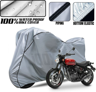 xodi Waterproof Two Wheeler Cover for Royal Enfield(Hunter 350, Silver, Black)
