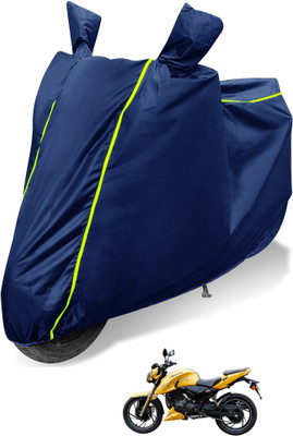 Auto Hub Waterproof Two Wheeler Cover for TVS(Apache RTR 200, Blue)