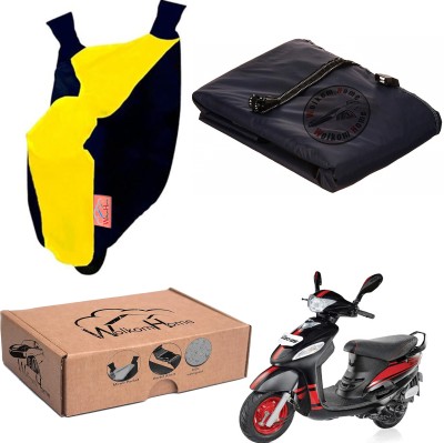 WolkomHome Waterproof Two Wheeler Cover for Mahindra(Rodeo UZO, Yellow, Blue)