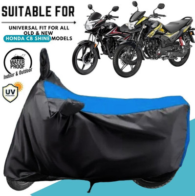 MADAFIYA Waterproof Two Wheeler Cover for Honda(CB Shine, Black, Blue)