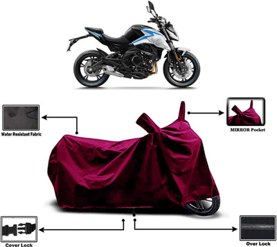 Amexride Two Wheeler Cover for CFMoto(400NK BS6, Maroon)