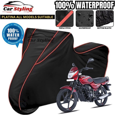 Car Styling Waterproof Two Wheeler Cover for Bajaj(Platina, Black, Red)