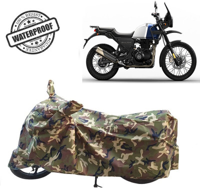 ROYAL AUTO MART Waterproof Two Wheeler Cover for Royal Enfield(Himalayan, Green, Multicolor)