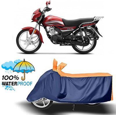 ROYAL AUTO MART Waterproof Two Wheeler Cover for Honda(CD 110 Dream, Orange, Blue)