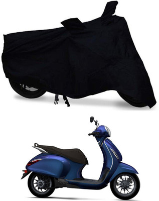 DeepShakshi AUTOMOTIVE Waterproof Two Wheeler Cover for Bajaj(Chetak, Black)