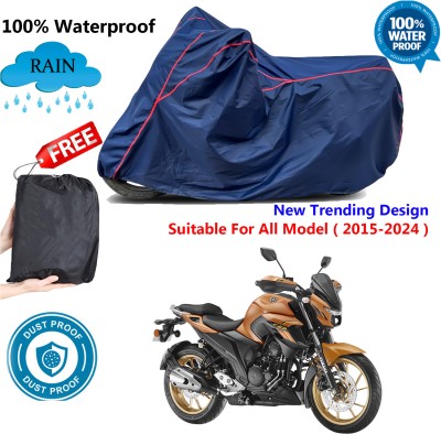 AUTOCAD Waterproof Two Wheeler Cover for Yamaha(FZ-S, Blue, Red)