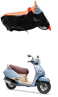 VESMEI Two Wheeler Cover for TVS(Jupiter Grande BS6, Orange)