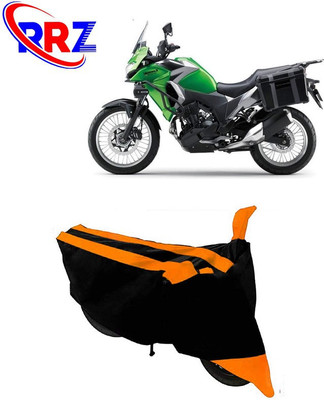 RRZ Waterproof Two Wheeler Cover for Kawasaki(Versys-X 300, Black, Orange)