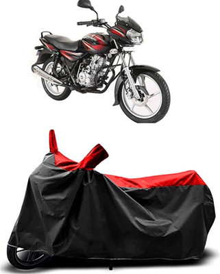 KEDIT Two Wheeler Cover for Bajaj(Discover 125 DTS-i, Red, Black)