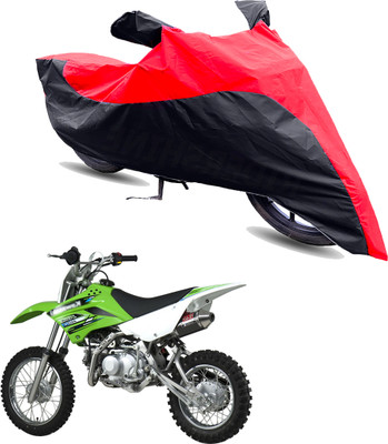Motodreka Two Wheeler Cover for Kawasaki(KLX 110, Red, Black)