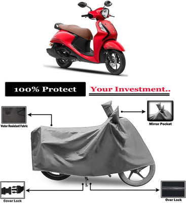 Amexride Two Wheeler Cover for Yamaha(Fascino 125, Grey)