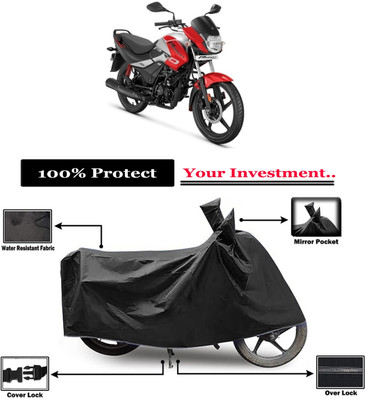 Amexride Two Wheeler Cover for Hero(Passion Pro i3S, Black)