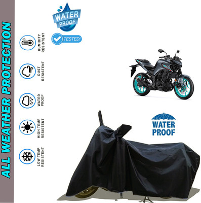 AutoGalaxy Waterproof Two Wheeler Cover for Yamaha(MT-03, Black)