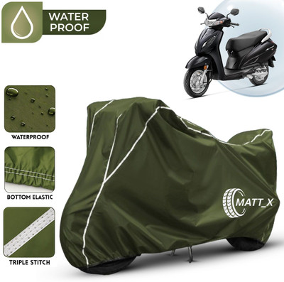 MATT_X Waterproof Two Wheeler Cover for Honda(Activa, Green, White)