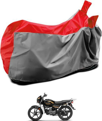RAAMKM Two Wheeler Cover for Hero(HF Deluxe Eco, Red, Black)
