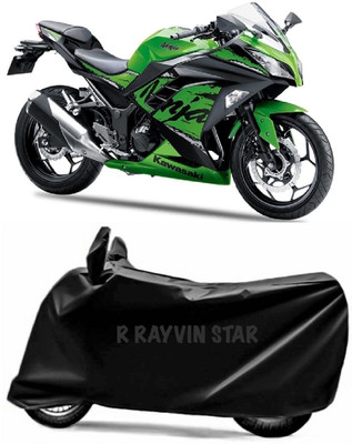R Rayvin Star Two Wheeler Cover for Kawasaki(Ninja 300, Black)