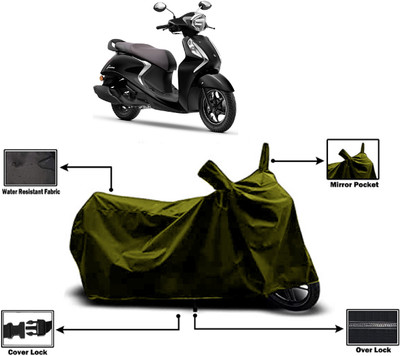 Amexride Two Wheeler Cover for Yamaha(Fascino 125 BS6, Green)