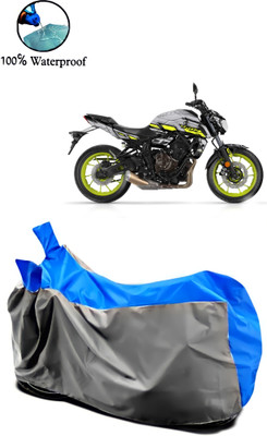 Autofly Waterproof Two Wheeler Cover for Yamaha(MT 07, Grey, Blue)