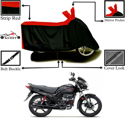 KEDIT Two Wheeler Cover for Hero(Passion Pro, Red, Black)