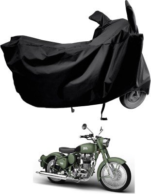 Amexride Two Wheeler Cover for Royal Enfield(Battle Green, Multicolor)