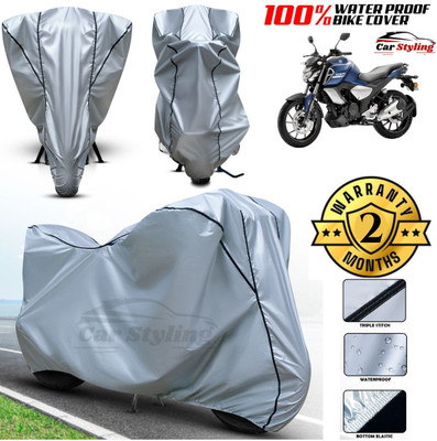 Car Styling Waterproof Two Wheeler Cover for Yamaha(FZ, Silver, Black)