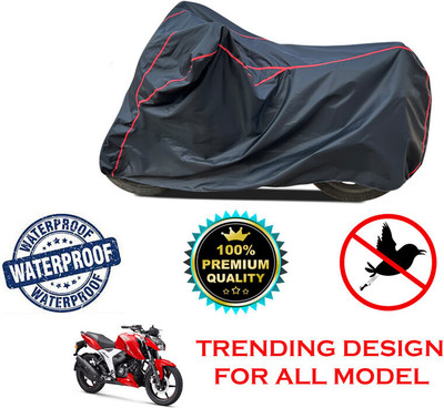 THE REAL ARV Waterproof Two Wheeler Cover for TVS(Apache RTR 165 RP, Black)