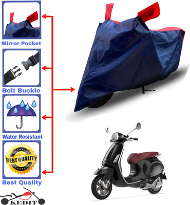 KEDIT Two Wheeler Cover for Piaggio(Vespa, Red, Blue)