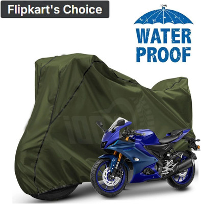 xodi Waterproof Two Wheeler Cover for Yamaha(R15, Green, Black)