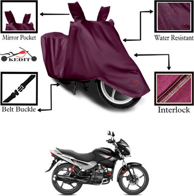 KEDIT Two Wheeler Cover for Hero(Glamour BS6, Maroon)