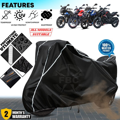AUTOCAD Waterproof Two Wheeler Cover for Bajaj(Pulsar, Black, White)