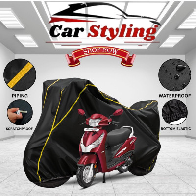 Car Styling Waterproof Two Wheeler Cover for Hero(MotoCorp Destini 125, Black, Yellow)